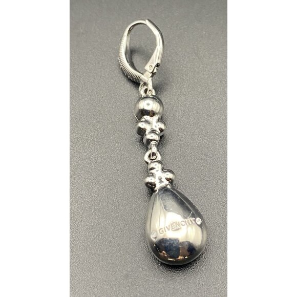 NWT Givenchy Silver Tone Blue Teardrop Crystal Dangle/Drop Earrings 2" MSRP $48 - Picture 7 of 8